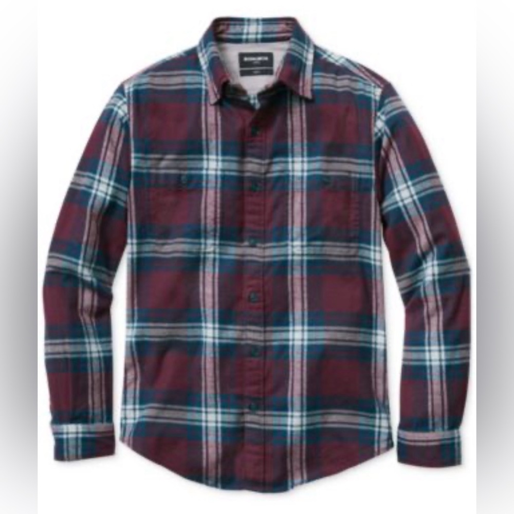 BONOBOS Flannel Slim Fit Long Sleeve Button-Front Stretch Plaid Shirt Men’s XXL